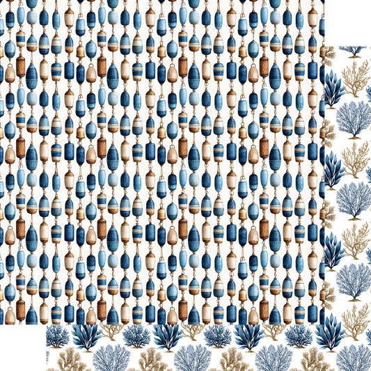Saltwater Shores Collection Coral Coast 12 x 12 Double-Sided Scrapbook Paper by SSC Designs - 15 Pack