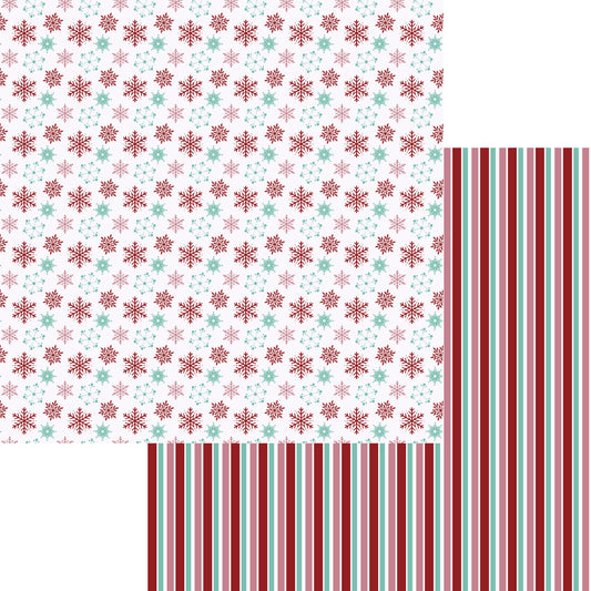 Snowflake Lane Collection Flurry of Flakes 12 x 12 Double-Sided Scrapbook Paper by SSC Designs - 15 Pack