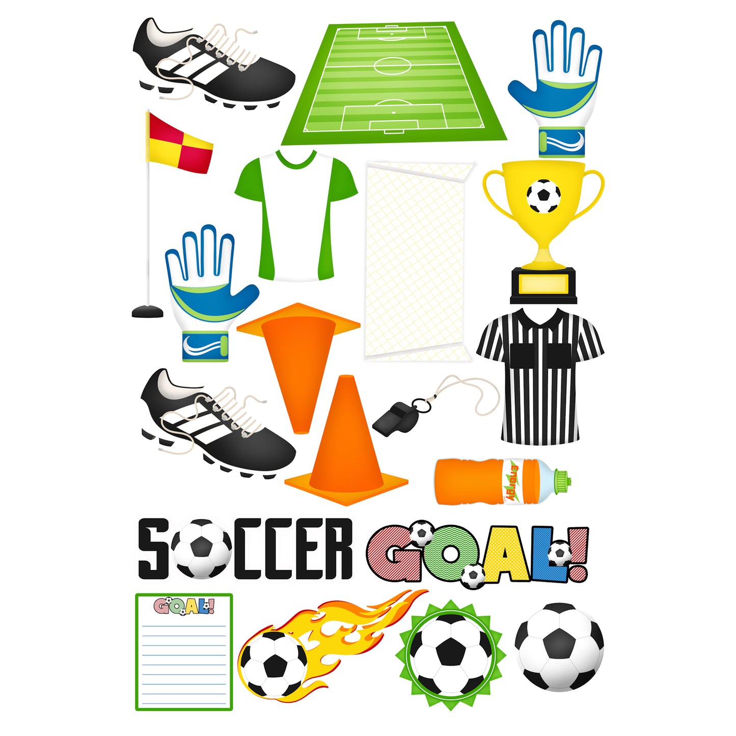 Soccer Season Collection Laser Cut Scrapbook Ephemera Embellishments by SSC Designs - 3 Packs
