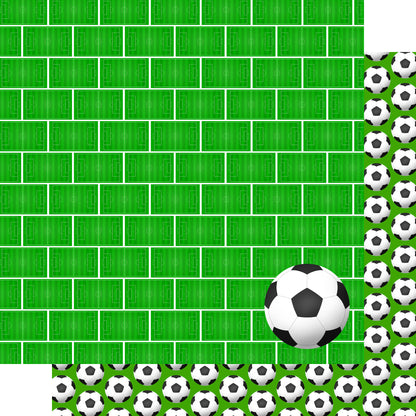 Soccer Season Collection Turf Time 12 x 12 Double-Sided Scrapbook Paper by SSC Designs - 15 Pack