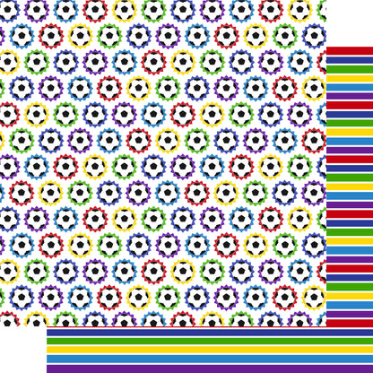 Soccer Season Collection Team Spirit 12 x 12 Double-Sided Scrapbook Paper by SSC Designs - 15 Pack