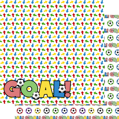 Soccer Season Collection Victory Shout 12 x 12 Double-Sided Scrapbook Paper by SSC Designs - 15 Pack