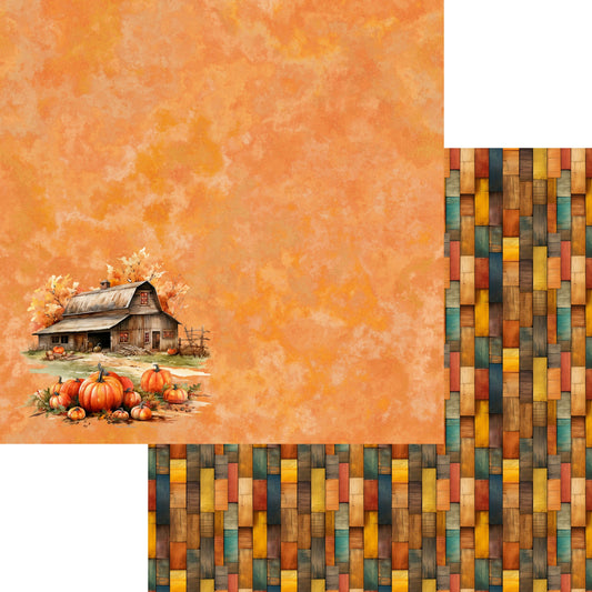 Fall Blessings Collection Old Farmhosue 12 x 12 Double-Sided Scrapbook Paper by SSC Designs - 15 Pack