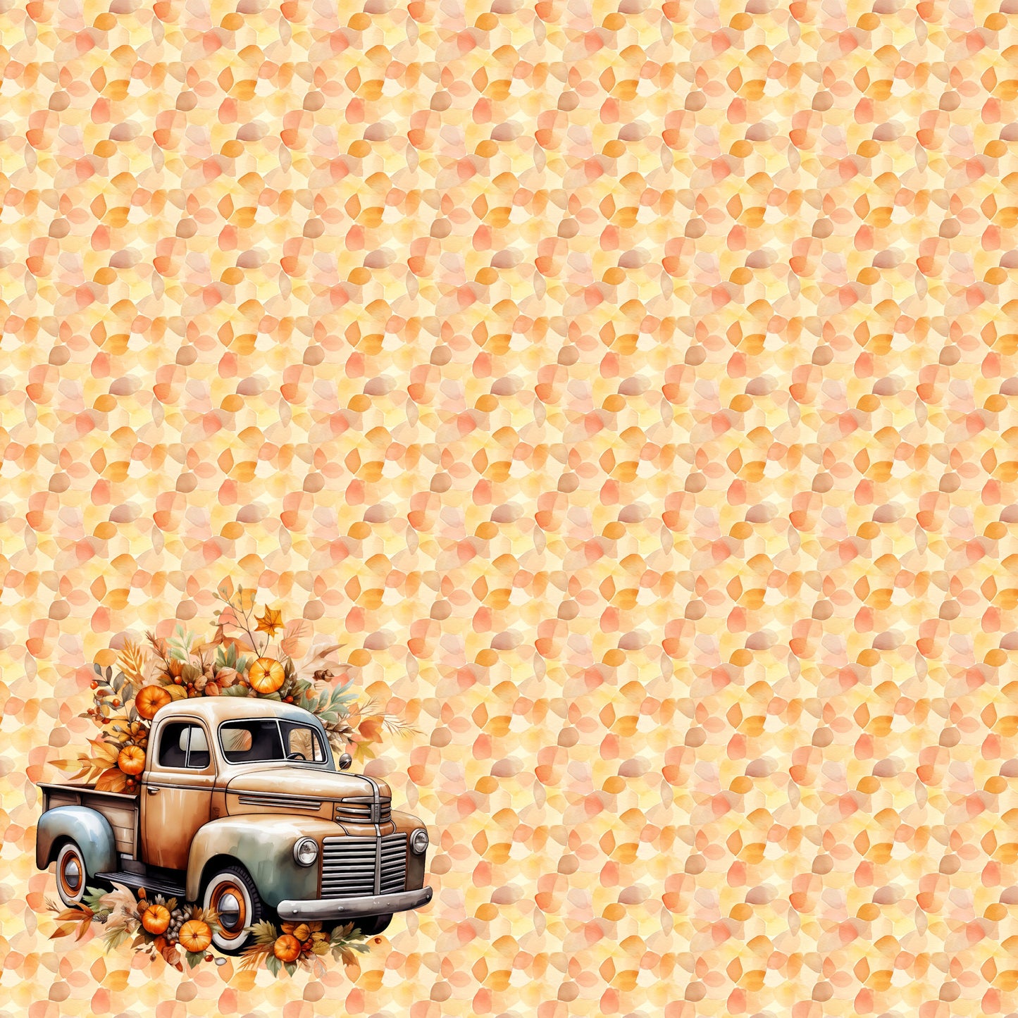 Fall Blessings Collection Rustic Truck 12 x 12 Double-Sided Scrapbook Paper by SSC Designs - 15 Pack