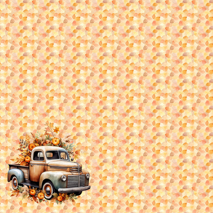 Fall Blessings Collection Rustic Truck 12 x 12 Double-Sided Scrapbook Paper by SSC Designs - 15 Pack