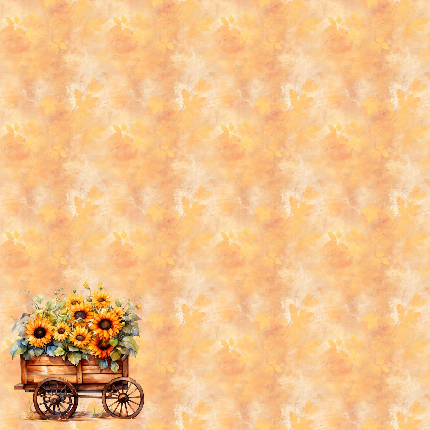 Fall Blessings Collection Sunflower Love 12 x 12 Double-Sided Scrapbook Paper by SSC Designs - 15 Pack