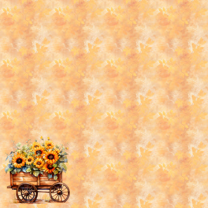 Fall Blessings Collection Sunflower Love 12 x 12 Double-Sided Scrapbook Paper by SSC Designs - 15 Pack