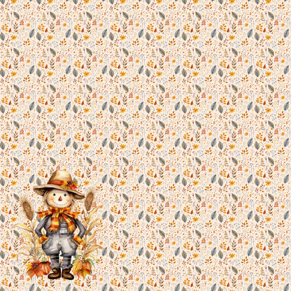 Fall Blessings Collection Scarecrow Love 12 x 12 Double-Sided Scrapbook Paper by SSC Designs - 15 Pack