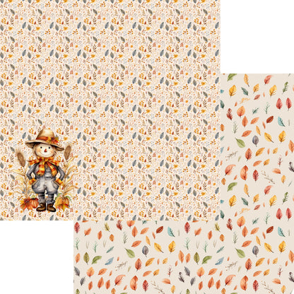 Fall Blessings Collection Scarecrow Love 12 x 12 Double-Sided Scrapbook Paper by SSC Designs - 15 Pack