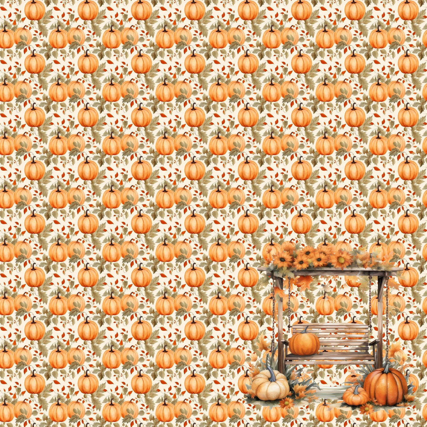 Fall Blessings Collection Pumpkins For Sale 12 x 12 Double-Sided Scrapbook Paper by SSC Designs - 15 Pack