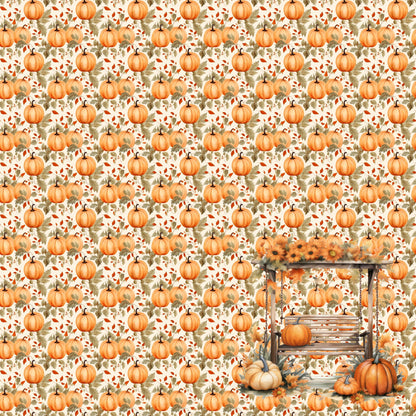 Fall Blessings Collection Pumpkins For Sale 12 x 12 Double-Sided Scrapbook Paper by SSC Designs - 15 Pack