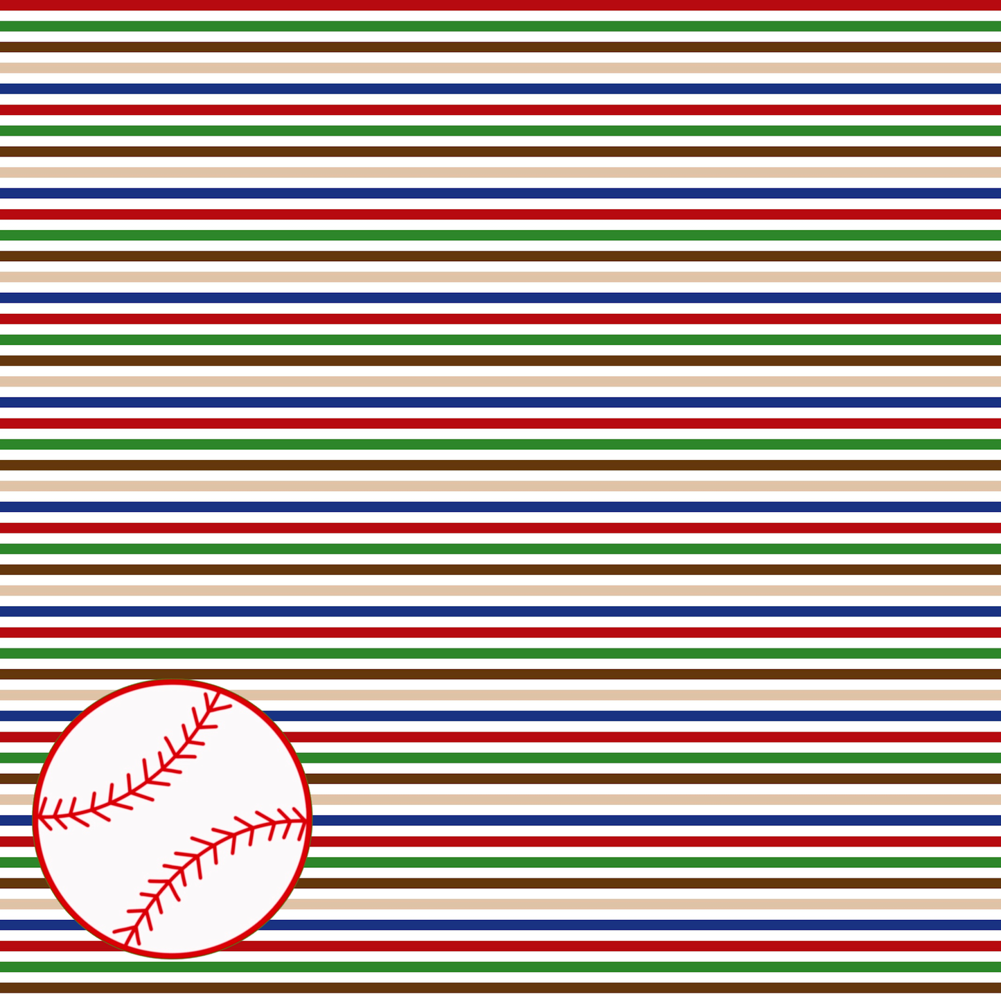 Sports Beat Collection Batter Up 12 x 12 Double-Sided Scrapbook Paper by SSC Designs - 15 Pack