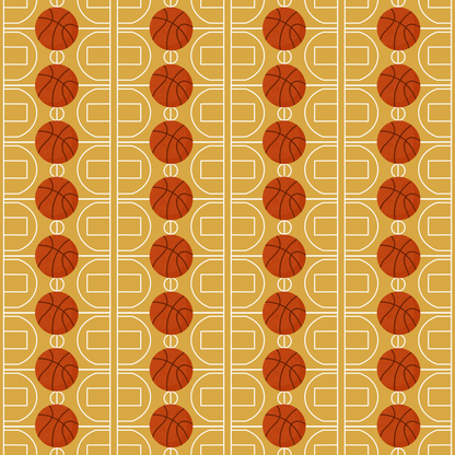 Sports Beat Collection Basketball Heartbeat 12 x 12 Double-Sided Scrapbook Paper by SSC Designs - 15 Pack