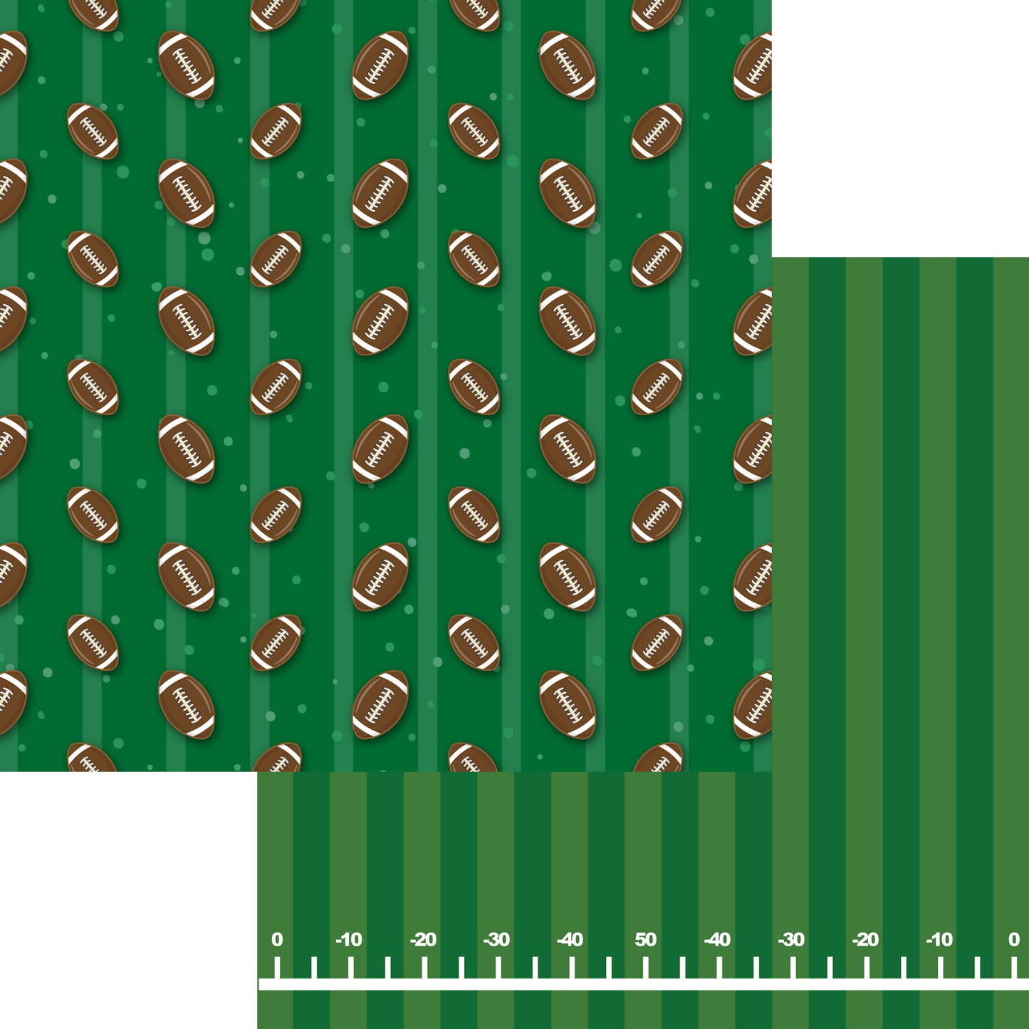 Sports Beat Collection Field Goal 12 x 12 Double-Sided Scrapbook Paper by SSC Designs - 15 Pack