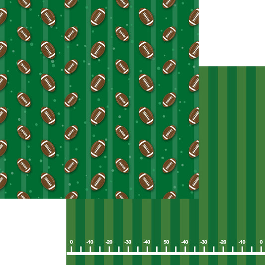 Sports Beat Collection Field Goal 12 x 12 Double-Sided Scrapbook Paper by SSC Designs - 15 Pack