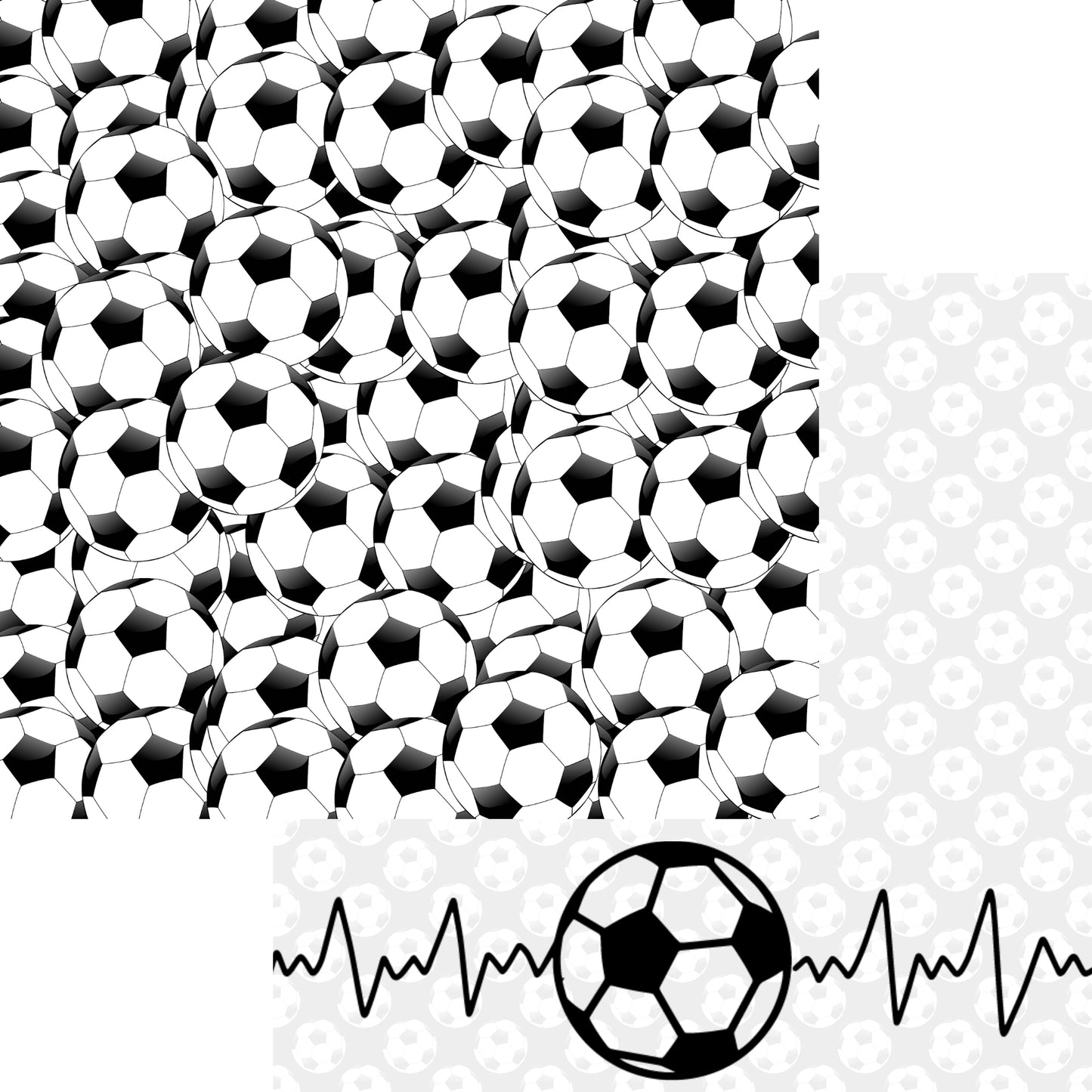 Sports Beat Collection Soccer Heartbeat 12 x 12 Double-Sided Scrapbook Paper by SSC Designs - 15 Pack