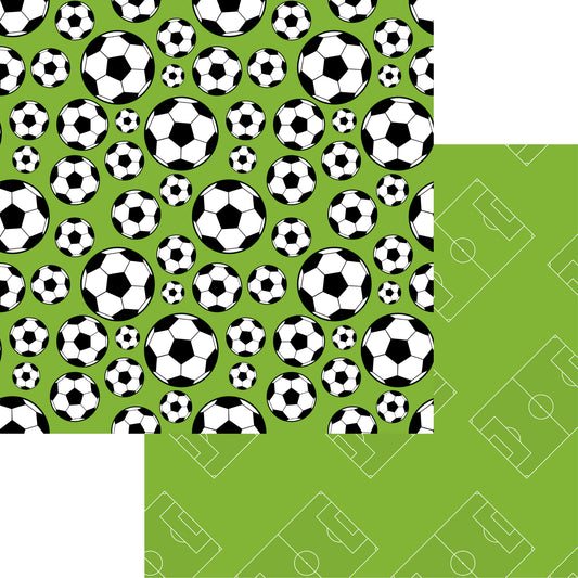 Sports Beat Collection Soccer Balls 12 x 12 Double-Sided Scrapbook Paper by SSC Designs - 15 Pack