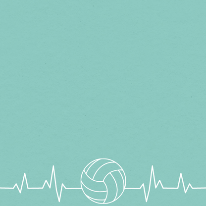 Sports Beat Collection Volleyball Heartbeat 12 x 12 Double-Sided Scrapbook Paper by SSC Designs - 15 Pack