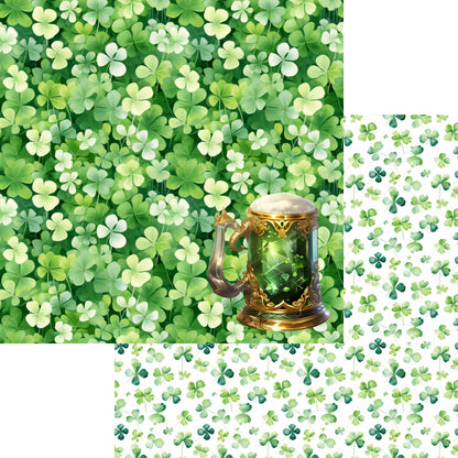 St. Patrick's Day Collection Cheers 12 x 12 Double-Sided Scrapbook Paper by SSC Designs - 15 Pack