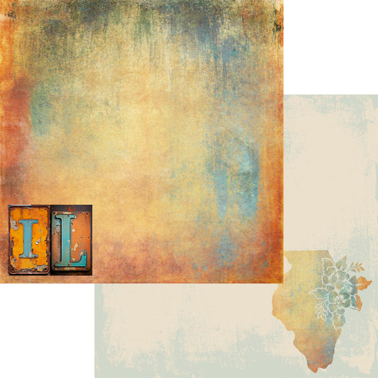 State Plates Collection Illinois 12 x 12 Double-Sided Scrapbook Paper by SSC Designs