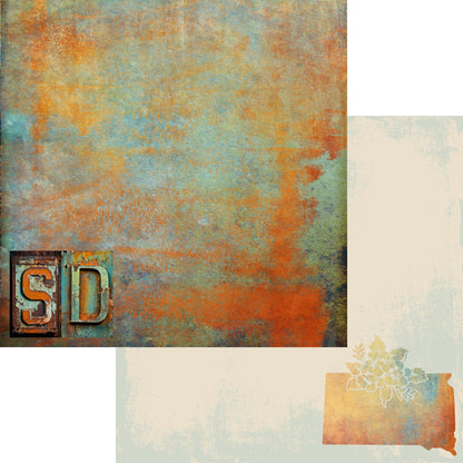 State Plates Collection South Dakota 12 x 12 Double-Sided Scrapbook Paper by SSC Designs