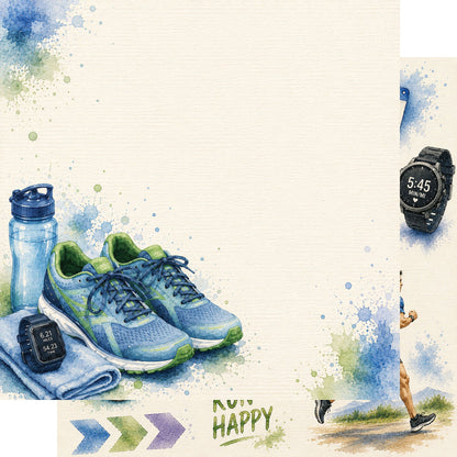 Sports Collection Running 12 x 12 Double-Sided Scrapbook Paper by SSC Designs