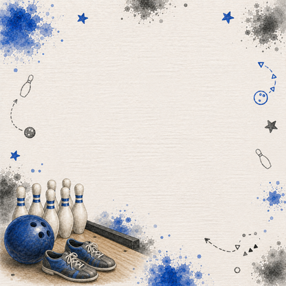 Sports Collection Bowling 12 x 12 Double-Sided Scrapbook Paper by SSC Designs - 15 Pack