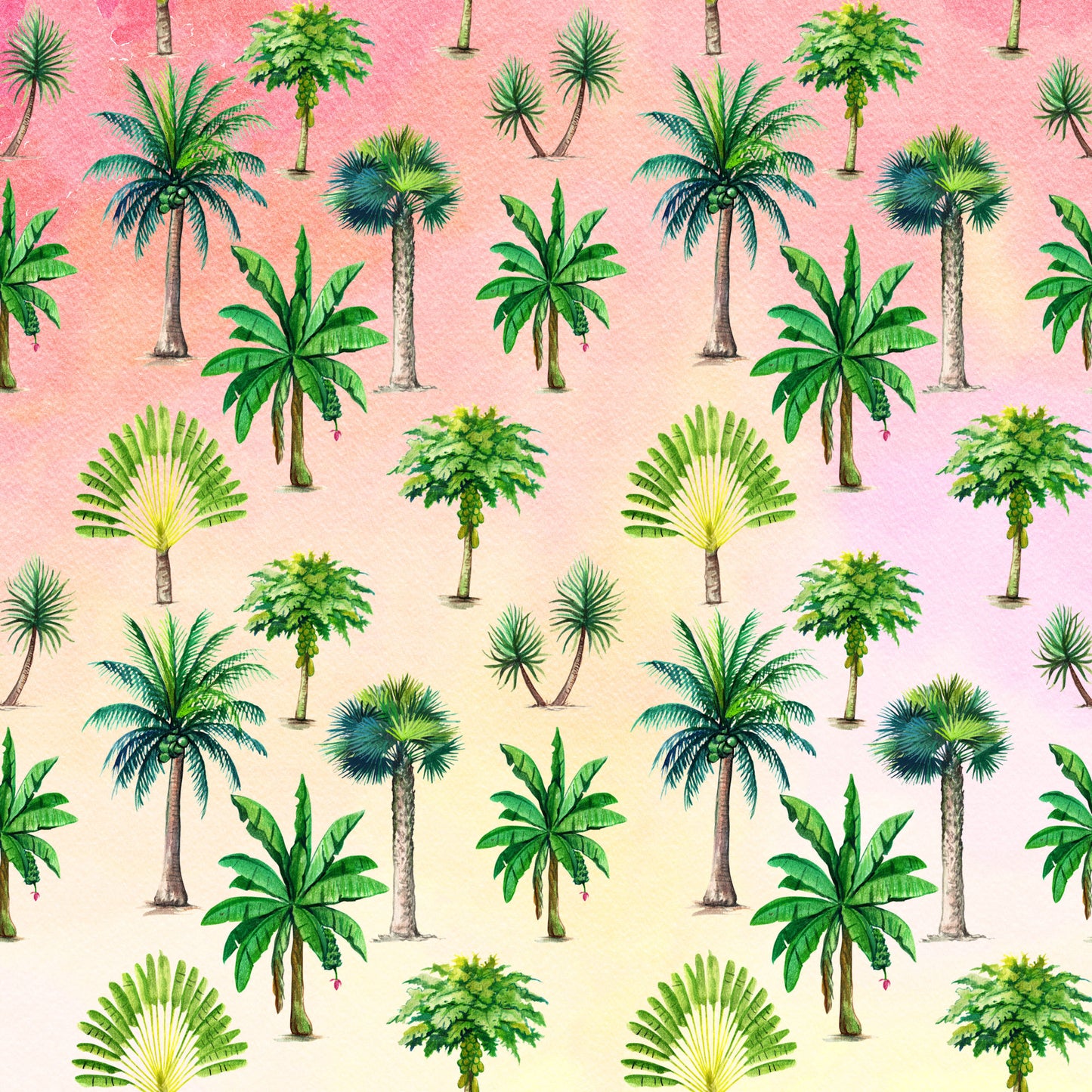 Exotic Tropics Collection Palm Trees 12 x 12 Double-Sided Scrapbook Paper - 15 Pack