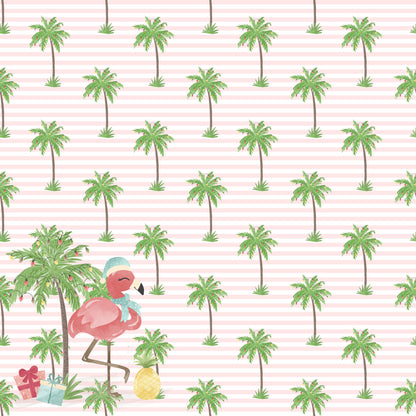 Flamingo Christmas Collection Flamingo Fun 12 x 12 Double-Sided Scrapbook Paper - 15 Pack