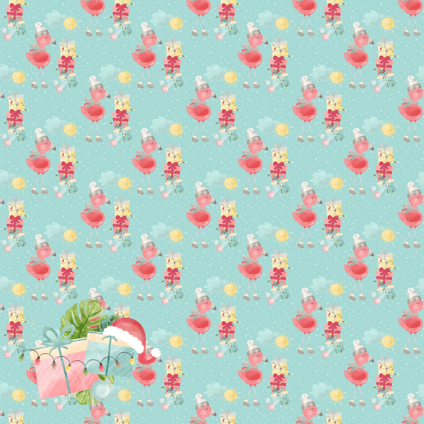 Flamingo Christmas Collection Sunshine 12 x 12 Double-Sided Scrapbook Paper - 15 Pack