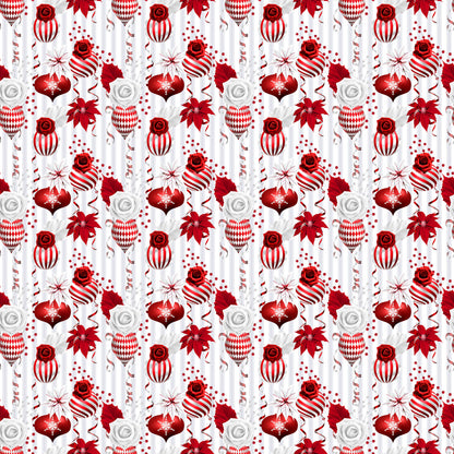 Peppermint Christmas Collection Vintage Ornaments 12 x 12 Double-Sided Scrapbook Paper - 15 Pack