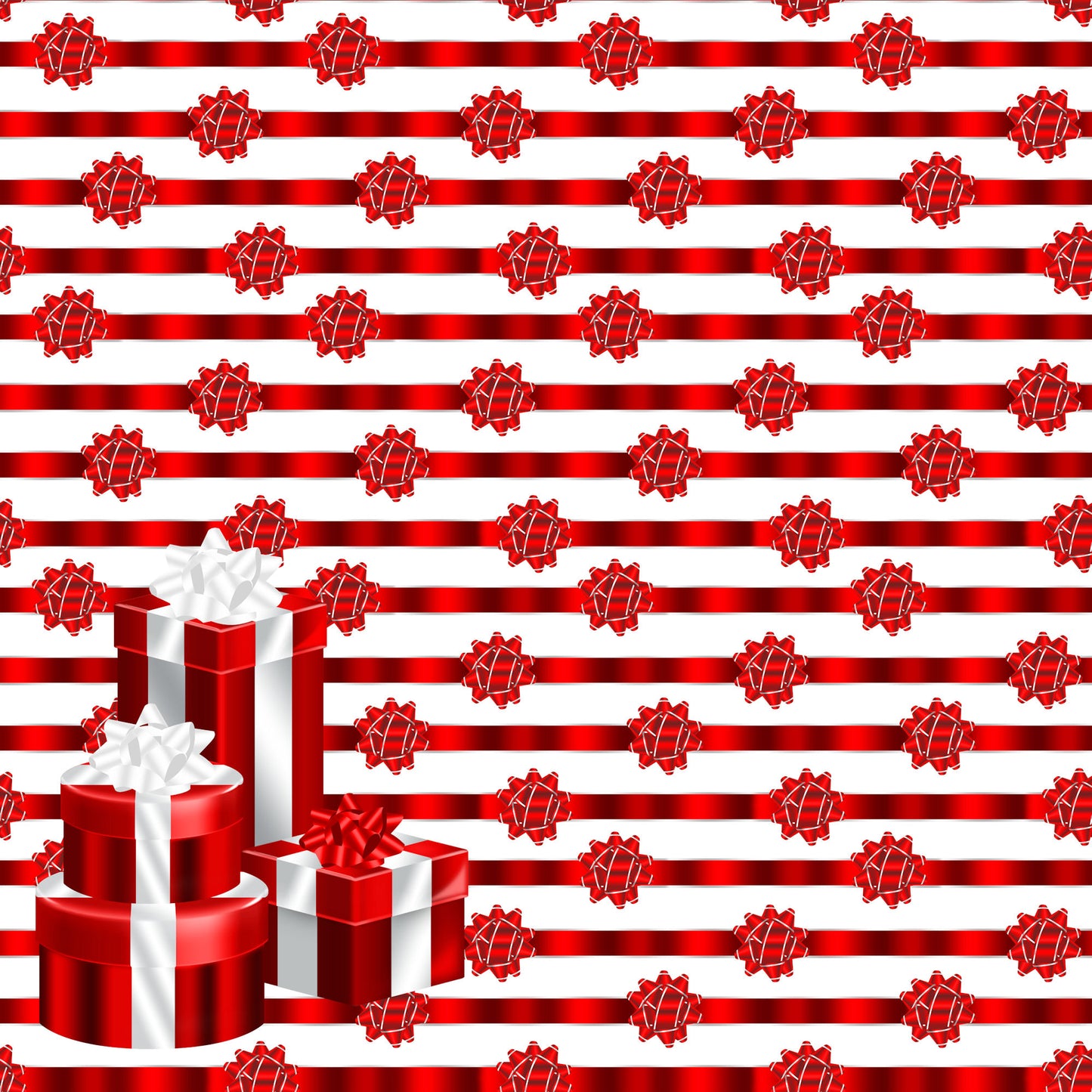 Peppermint Christmas Collection Put A Bow On It 12 x 12 Double-Sided Scrapbook Paper - 15 Pack