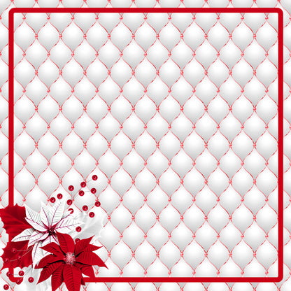 Peppermint Christmas Collection Poinsettias 12 x 12 Double-Sided Scrapbook Paper - 15 Pack