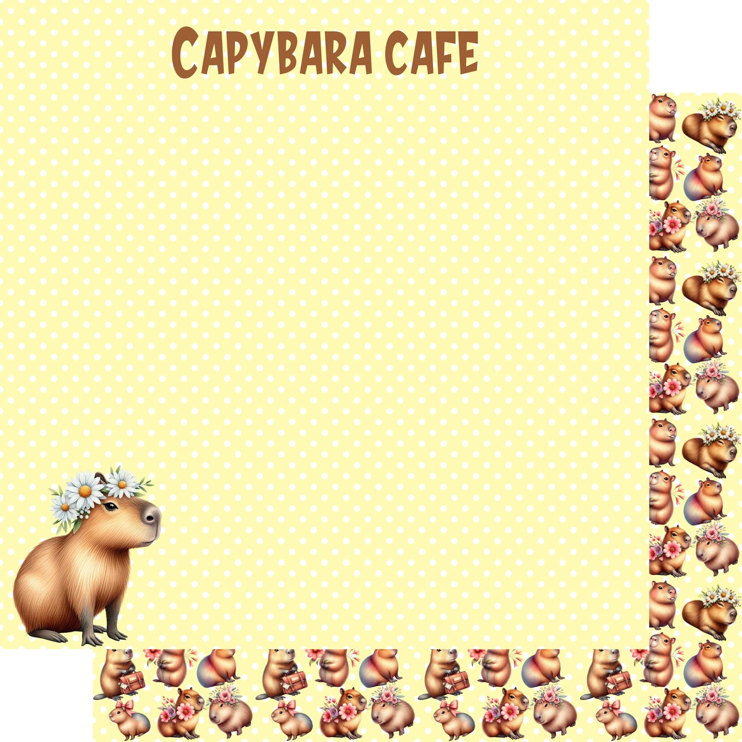 Capybara Café 12 x 12 Double-Sided Scrapbook Paper by SSC Designs