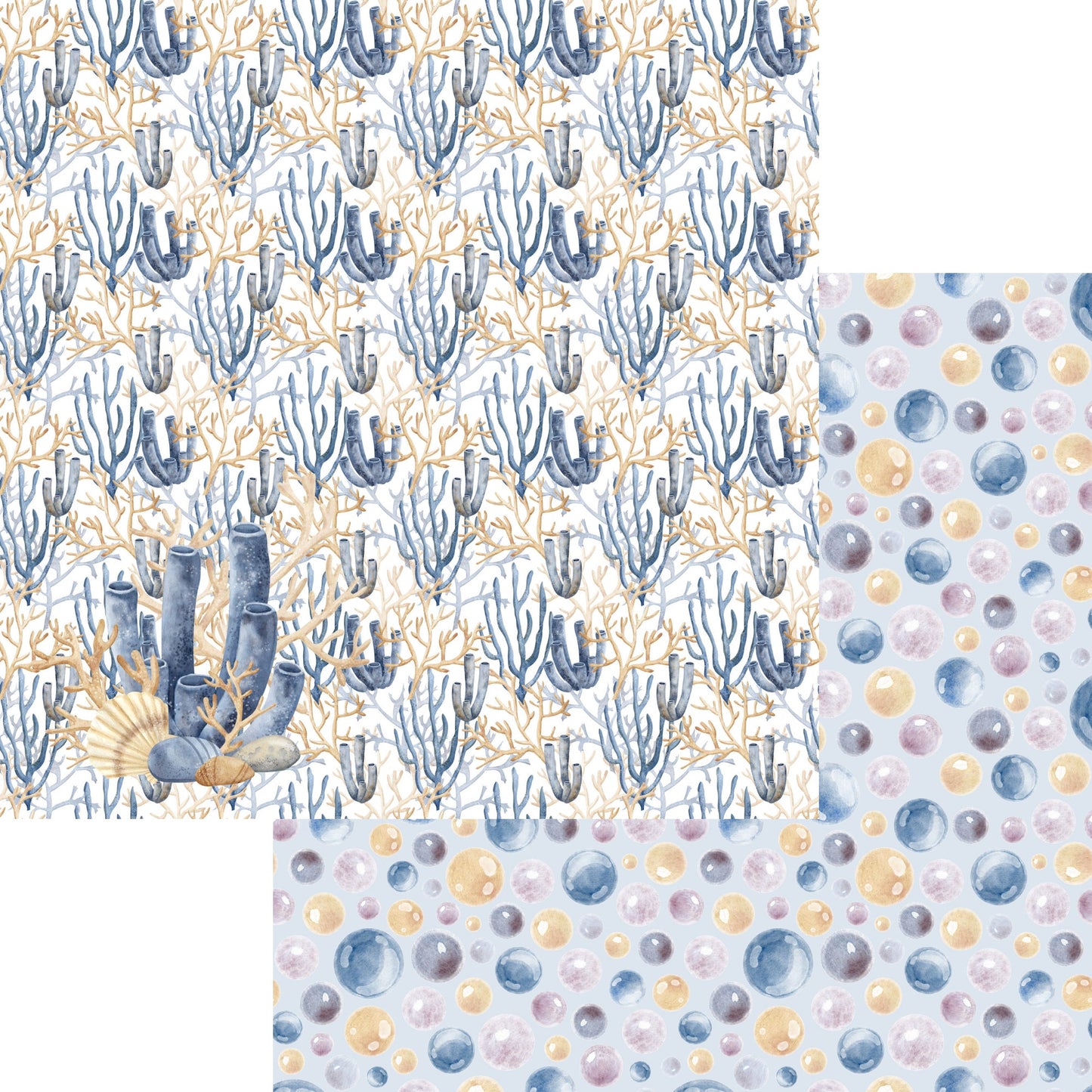 Seaside Dreams Collection Coral 12 x 12 Double-Sided Scrapbook Paper by SSC Designs - 15 Pack