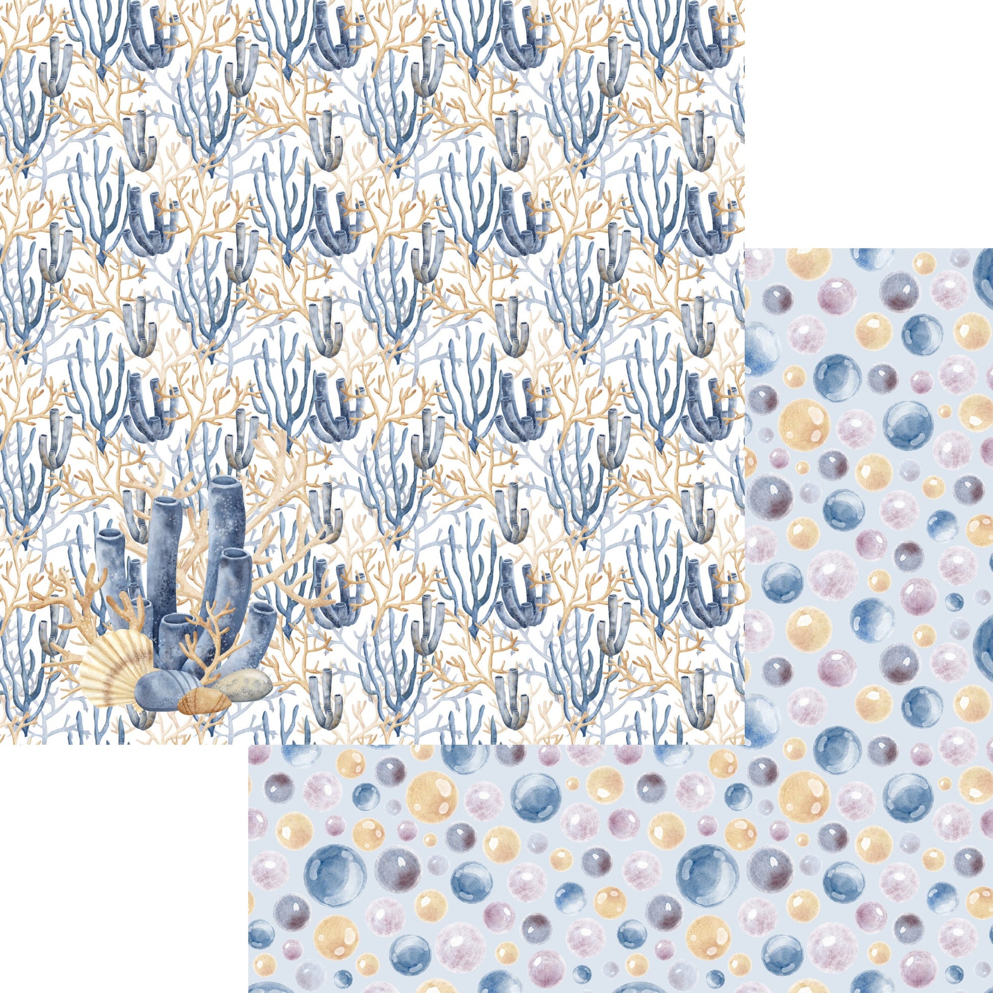 Seaside Dreams Collection Coral 12 x 12 Double-Sided Scrapbook Paper by SSC Designs - 15 Pack