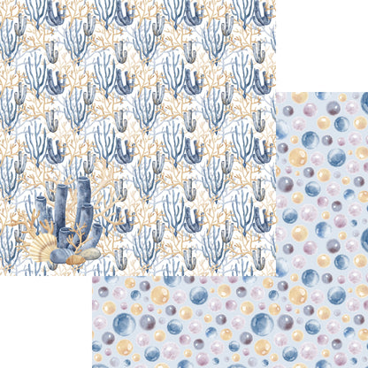 Seaside Dreams Collection Coral 12 x 12 Double-Sided Scrapbook Paper by SSC Designs - 15 Pack