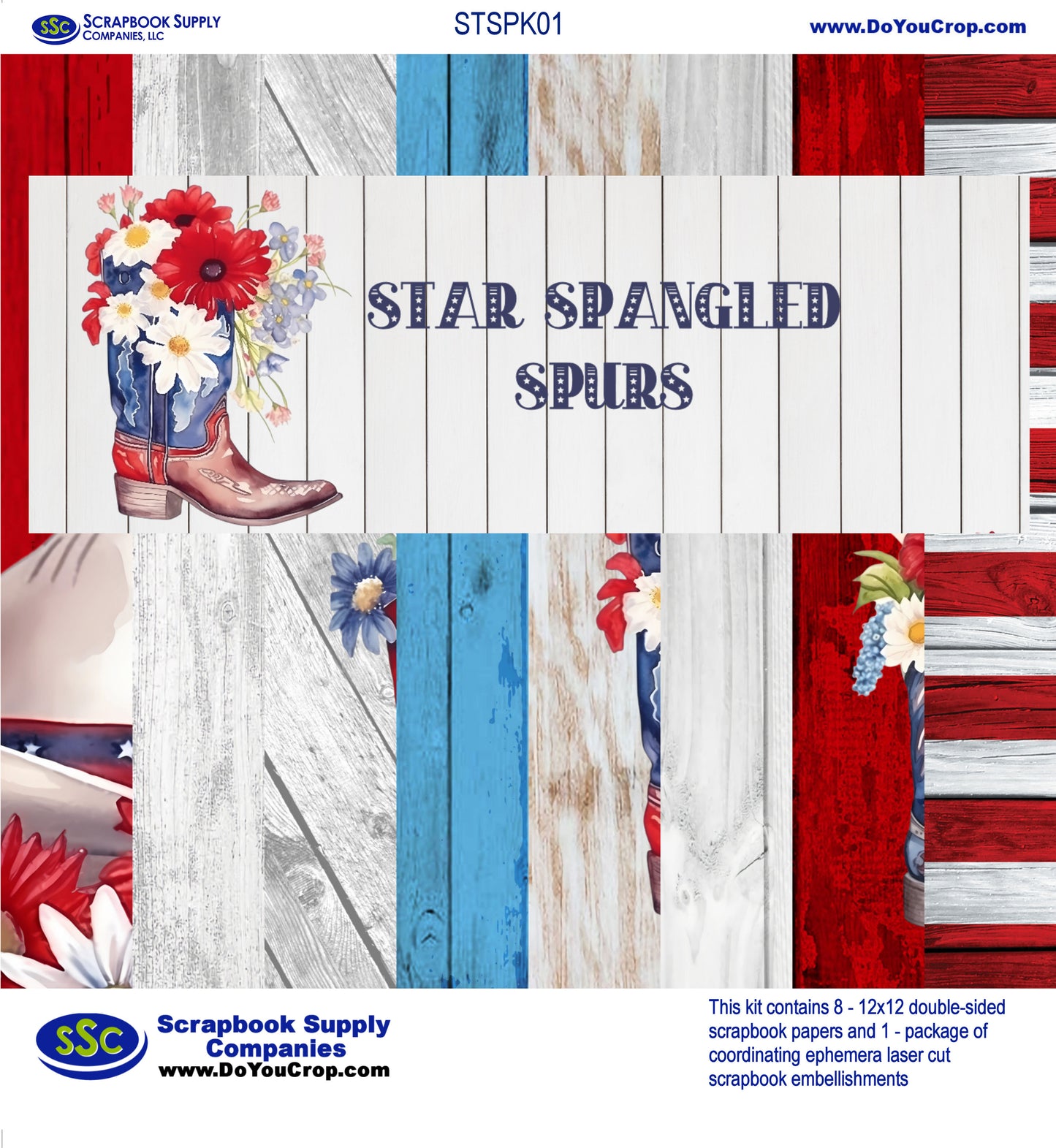 Star Spangled Spurs 12 x 12 Scrapbook Collection Kit by SSC Designs - 3 Kits