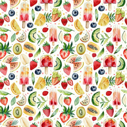 Summer At The Pool Collection Fruit Bars 12 x 12 Double-Sided Scrapbook Paper by SSC Designs - 15 Pack