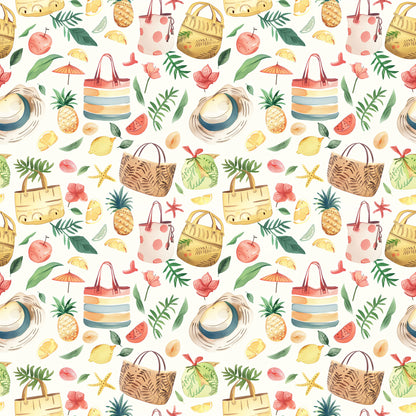 Summer At The Pool Collection Beach Gear 12 x 12 Double-Sided Scrapbook Paper by SSC Designs - 15 Pack