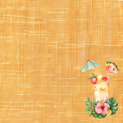 Summer At The Pool Collection Drinks 12 x 12 Double-Sided Scrapbook Paper by SSC Designs - 15 Pack