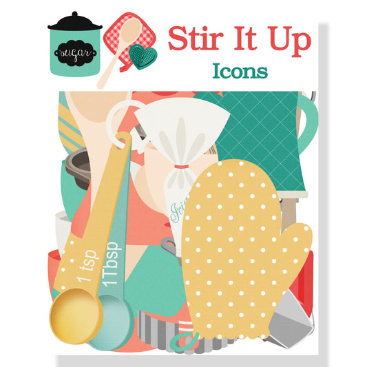 Stir It Up Collection Laser Cut Scrapbook Ephemera Embellishments by SSC Designs - 3 Packs