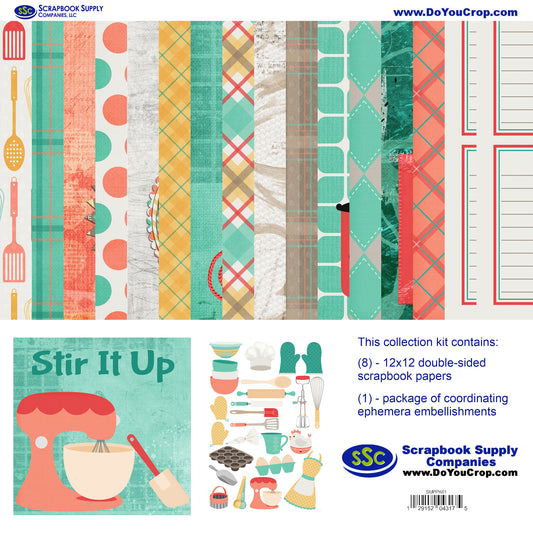 Stir It Up 12 x 12 Scrapbook Paper & Embellishment Kit by SSC Designs - 3 Kits