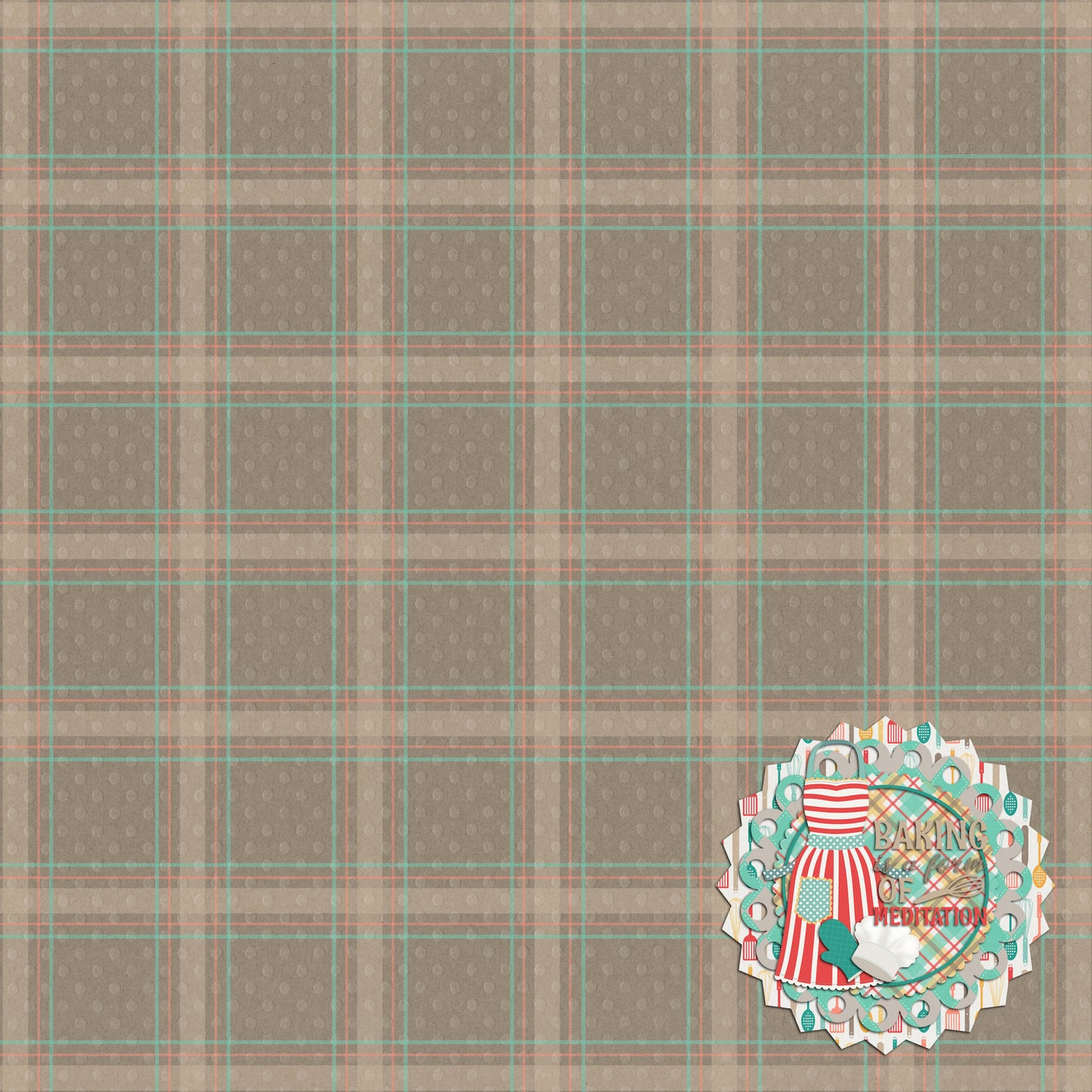 Stir It Up Collection Baking Meditation 12 x 12 Double-Sided Scrapbook Paper by SSC Designs - 15 Pack