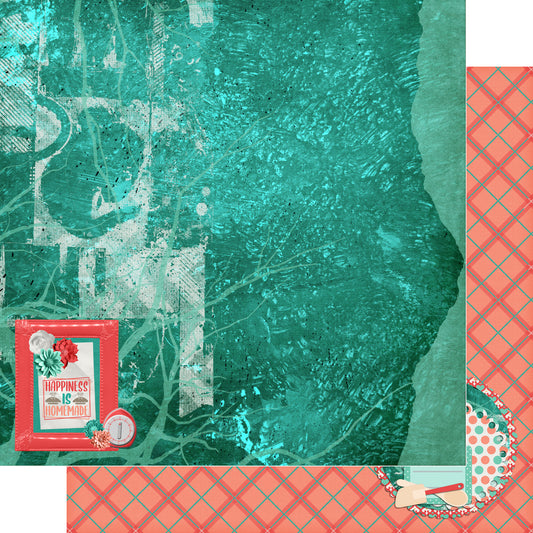 Stir It Up Collection Happiness Is Homemade 12 x 12 Double-Sided Scrapbook Paper by SSC Designs - 15 Pack