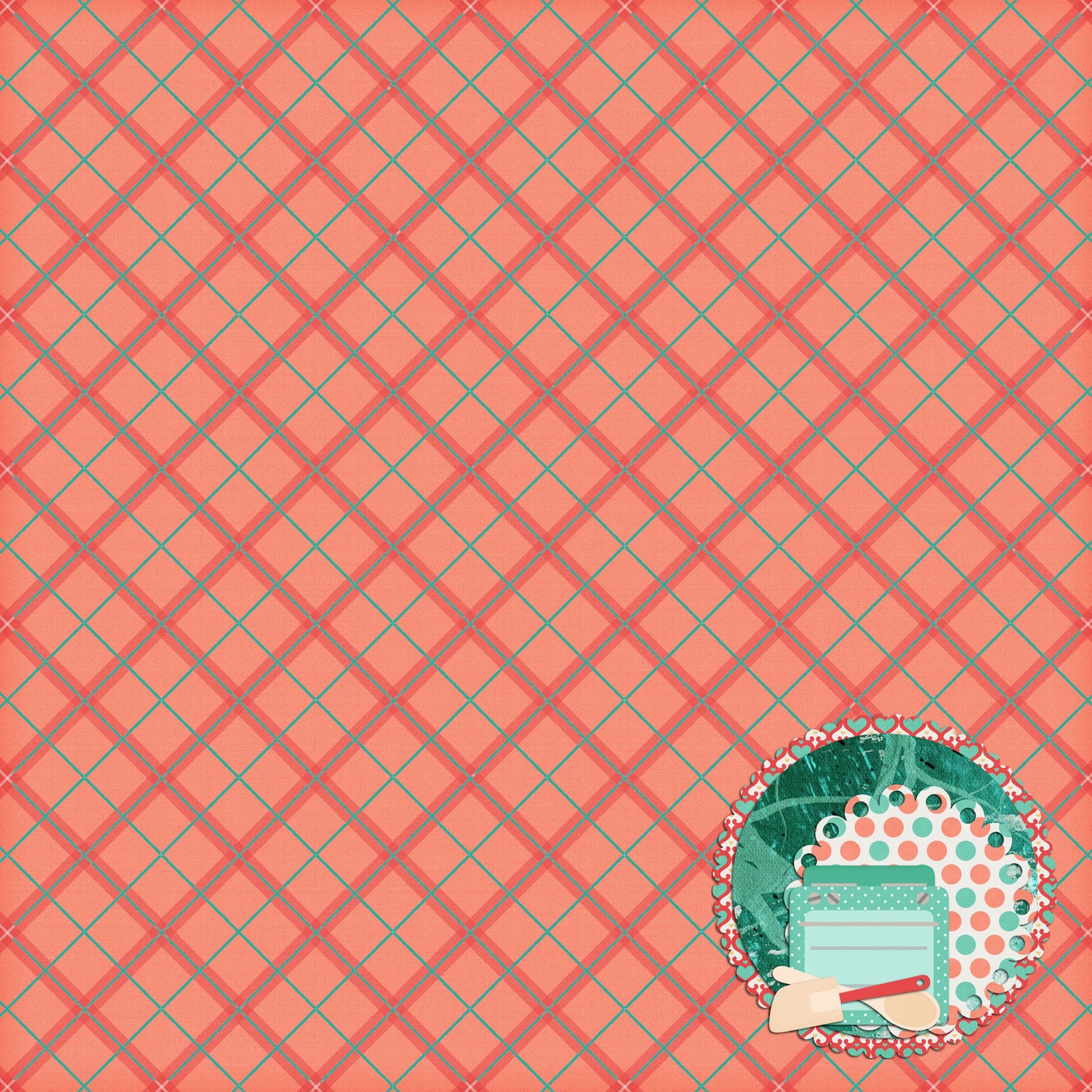 Stir It Up Collection Happiness Is Homemade 12 x 12 Double-Sided Scrapbook Paper by SSC Designs - 15 Pack