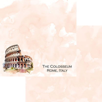 Seven Wonders Collection The Colosseum 12 x 12 Double-Sided Scrapbook Paper by SSC Designs - 15 Pack