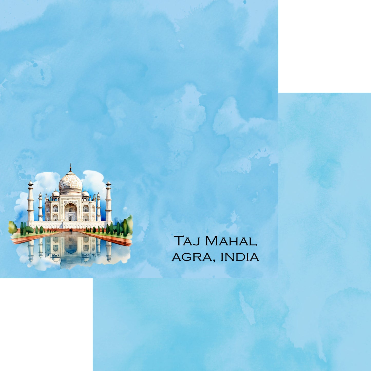 Seven Wonders Collection Taj Mahal 12 x 12 Double-Sided Scrapbook Paper by SSC Designs - 15 Pack