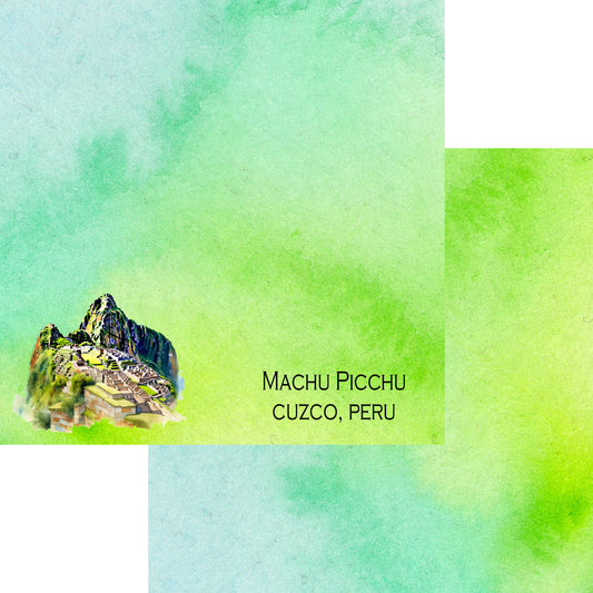 Seven Wonders Collection Machu Picchu 12 x 12 Double-Sided Scrapbook Paper by SSC Designs - 15 Pack