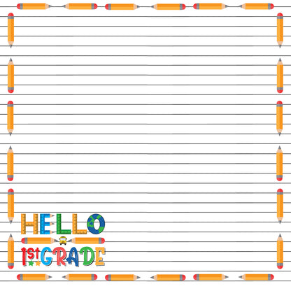 School Years Collection 1st Grade 12 x 12 Double-Sided Scrapbook Paper by SSC Designs - 15 Pack
